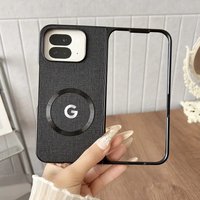 Business Sle Magnetic Plain Cloth Leather Flip Case for Google Pixel 9 10 Pro Fold for Magsafe Wireless Charging Anti-drop Cover
