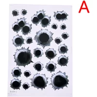 20cm Car Styling 3D Fake Bullet Hole Gun Shots Funny Stickers on Motorcycle Exterior Parts PVC Cover Scratches Decoration Cute,