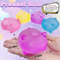 Gummy Cat Maltose Filled Squeeze Toy for Anxiety Relief & Focus Sensory Fidget Toy for Adult Kid Slow Rising Squishy Stress Ball