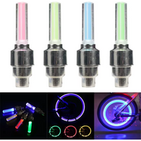 2PCS Motorcycles Bicycles Electric Vehicles Tire Valve Cap Lights Universal Luminous Tire Wheel Lights Neon Flash Lamp