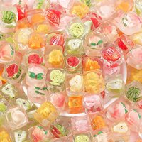 5/10PCS Mixed Simulation Icy Fruit Resin Accessories Peach Watermelon Pear Pumpkin Strawberry DIY Mini Decor Flatback