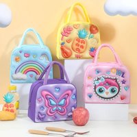Children's Lunch Box Bag 3D Cartoon Food Storage Bag for Kid Thickened Aluminum Foil Fresh Ice Bag For Lunch Fruit StorageBox