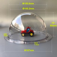 5.72 Inch CCTV Camera Transparent Cover Outer Clear Glass Protection Dome Housing Hemisphere Shell 187x95mm For Panasonic Camera