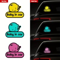 1PC Reflektierende Baby im Auto Auto Aufkleber Wasserdichte Warnung Nacht Sicherheit Fahren Vinyl Aufkleber für Auto Heckscheibe Stoßstange Stamm