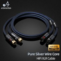 ATAUDIO Pure Silver 2XLR Audio Cable for Amplifier Mixer Hi-end Flagship 2XLR Male to Female Balanced Microphone HiFi Cable
