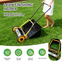 Manual Lawn Mower 14-Inch Grass Trimmer Eco Hand Operated Push Lawn Mower Compact Walk-Behind Lawn Mower Grass Cutter for Yard