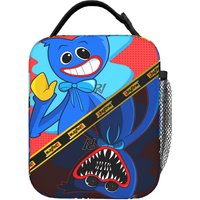 Horror Gamer-H-Huggyed Lunch Bag Vintage School Lunch Box Print Portable Zipper Thermal Tote Handbags