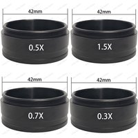 0.3X 0.5X 0.7X 1.5X 2X Auxiliary Barlow Objective Lens M42 42mm Mount Thread Microscope Camera For 10A 120X/180X/300X Lens