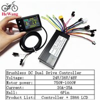24V 36V 48V 750W-1000W 3-mode Brushless Motor 35A Sine Wave Controller 9mosfet With S866 No.2 UART LCD for E-Bicycle Scooter