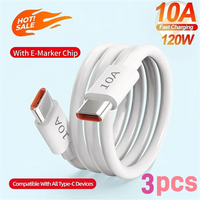 1/3Pcs 10A 120W Super Fast Charging Cable Type C To C Cable Highspeed Data Transfer For iPhone Samsung Xiaomi 17 Charge Cable