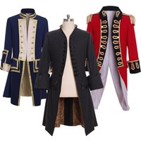 1770s British Officers Jacket Medieval Men's Royal Military Uniform Victorian Renaissance Hamilton Tuxedo Colonial Rococo Coat