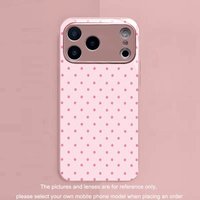 Cute Pink Polka Dot Phone Case for iPhone 17 16e 16 15 14 13 12 Mini 11 Pro XS Max XR X 8 7 Air Plus Luxury Tempered Glass Cover