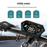 AliExpress NONE UKS6 Electric Scooter LCD Meter Color Screen 24V-72V Electric Bicycle Dashboard E-Bike Smart Display Waterproof 5PIN-ABQA