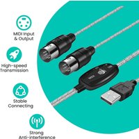 MIDI Cable Set to USB with Type C Adapter 2 in 1 MIDI Piano USB Cord from PC to Keyboard, Synthesizer, Electronic Drum