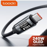 Toocki USB C 240W Cbale Fast Charging PD 3.1 OLED Digital Display For Samsung Macbook iphone 16 17 USB C To Type C Data Cord