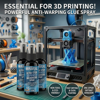 100ml Strong 3D Printer Adhesive Spray Suitable for PLA, ABS, PETG, TPU Filaments - Reduces Warping, Enhances Bed Adhesion