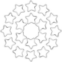10Pcs Metal Love Star Shaped Flat Split Keychain For DIY Car Key Rings Organizations Jewelry Making Crafts Supplies Accessories