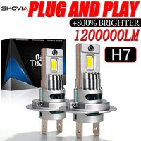 2PCS H7 LED Bulb for Car Headlight CANBUS 1200000LM High Power Light Turbo Mini Wireless Auto Headlamp 12V 24V +800% Brighter