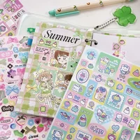 Pink and Black Sweet Label Sticker Bow Card Decoration Cat Treat Label Graffiti Decorative Handbook Materials