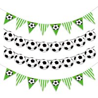 Football Banner Soccer Theme Festival Party Garlands Happy Sports Birthday Party Decor Kids Adults