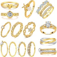 Golden Series 925 Sterling Silver Firefly Watch Love Star Sparkling Weaving Combination Ring Gift For Modifying Hand Shape