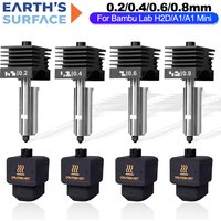High Quality Standard Flow Hotend for Bambu Lab H2D 0.2/0.4/0.6/0.8mm Hardened Steel Nozzle Replace Hotend for Bambu H2D A1 Mini