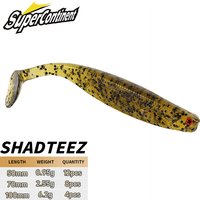 NEW Supercontinent ShadTeez T-tail 50mm 70mm 100mm Pike Zander Predator Fishing 3d eyes Soft lure Fishing lures