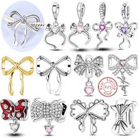 925 Sterling Silver Charms Beads Pendant Bow Perfume Bottle Ballet Shoes Charms Fit Original Bracelets Women DIY Jewelry Gifts