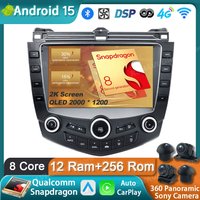 Car Radio Android 15 For Honda Accord 7 2003 2004 2005 2006 2007 GPS Carplay Multimedia Player Navigation Stereo Auto Head Unit