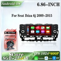 Auto-Multimedia-Player GPS-Navigation 4G WIFI Bluetooth Android Auto Carplay QLED-Bildschirm für Seat Ibiza 6J 2009-2015