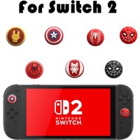 4Pcs/Lot Marvel Captain America Spider Man Iron Man Stick Grip Cap Joystick For Nintendo Switch 2 (2025) Controller