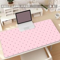 Leather Desk Pad Protector Pink Polka Dots Y2K Kawaii Mouse Pad Office Desk Mat Waterproof Oilproof Non-Slip PU Desk Blotter Pad