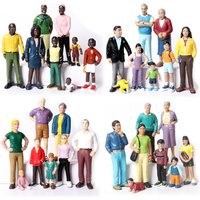 Realistic Multi-Cultural Families Inclusion of Multiple Generations,From Baby to Grandparents Plastic Pretend Play Figures Toys