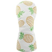 A69P-Golf Wood Cover PU Leather Cute Pineapple Pattern Golf Club Cover For Driver Fairway Hybrid Protector Wood Covers A
