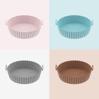 Air Fryer Silicone Basket Reusable Container Accessories Oven Tray Pizza Fried Chicken Baking Mold Protector Kitchen Tool