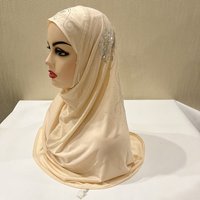 H237 beautiful big gilrs or adult muslim hijab with stones islamic scarf shawl headscarf hat armia pull on wrap