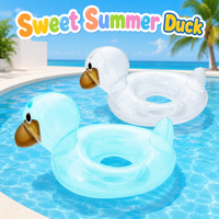 1PC Funny Duck Pool Floats, Rubber Ducks Floatie, Inflatable Tube Swim Ring Giant for Summer Beach Swimming Pool Carnival