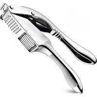 Multifunctional stainless steel garlic press two in one press garlic slicer quick garlic, easy to clean and durable
