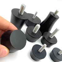 2Pcs Rubber Adjustable Feet Pad With Screw M10 M6 M8 Furniture Leg Anti-shock Protection Table Chair Balck Leveling Foot Pad