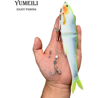 YUMEILI 1PC 3D Printed 220cm Double-Section Fishing Lure, with Two Triple-Hook, Suitable for Both Sea and Freshwater Fishing