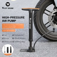 WEST BIKING Portable Mini Floor Bike Pump 120PSI High Pressure Inflator Schrader Presta Valve for Bicycle Motorcycle Sports Ball