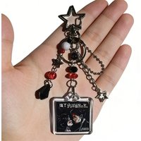 My Chemical Romance Three Cheers for Sweet Revenge Beaded Keychain Red & Black Beads Handmade Keychain Aesthetic Bag Accessories