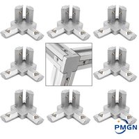 Connecteur de support d'angle d'extrémité à 3 voies, 8 pièces, pour profil d'extrusion d'aluminium Standard européen, fente série 2020 3030 4040 avec vis