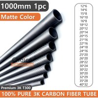 1Pcs 1000mm Carbon Fiber Tube 3K Hardness Composite Material OD 10mm 12mm 15mm 16mm 18mm 20mm 22mm 25mm 30mm Matte Twill Weave