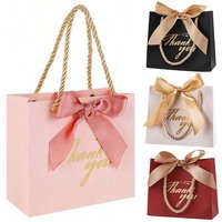 6-12PCS Wedding Favor Gift Bag "Thank You" Bronzing Tote Bag Paper Handheld Gift Storaging Wrapping Kit Party Wedding Favors ZYF