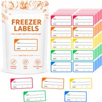 100 Pcs Color Coded Freezer Labels, Writable Food Storage Stickers for Containers, Meal Prep, Pantry Organization