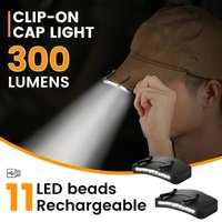 Outdoor Bright11-LED Cap Light Headlight With Battery HeadLamp Head Flashlight Head Cap Hat Light Clip On Night Fishing Lights