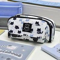 Large Capacity Pencil Case 3-Layer, Cute Snow Cat Design for School & Office, Student Stationery Tidy & Adorable Organizer