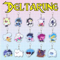 Cute Game Deltarune Keychains for Accessories Ralsei Kris Susie Spamton Undertale Angel Jewelry Keyrings Fans Gaming Gamer Gifts