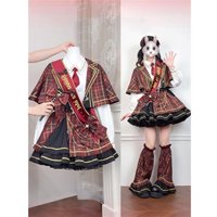 Sweet Lolita Skirt Set with Shawl Short Skirt Dance Costume Japanese Idol Style Three Piece Set Adorable Girl Uniform Winter ...